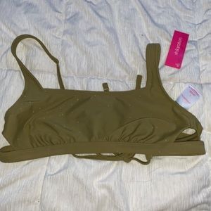 glittery green swim top never worn